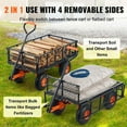 thumbnail image 3 of Garden Dump Cart - 400lbs Metal Utility Wagon with 10 inch Tires, 2.1 cu ft, Convertible Handle - Heavy Duty Dump Wagon for Yard, Farm, and Warehouse, 3 of 6
