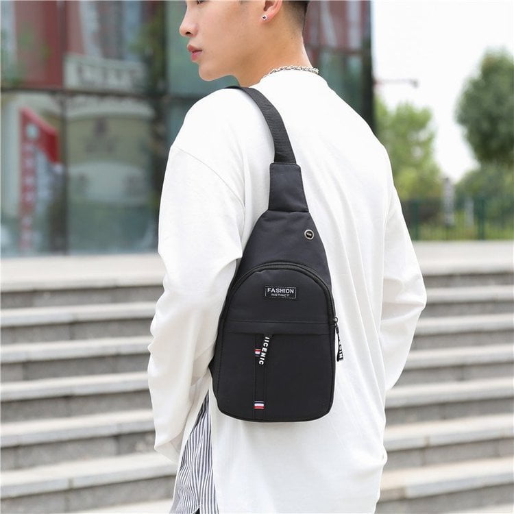 Men s Chest Bag Crossbody Bag Casual Men Chest Bags Travel Bags Shoulder Bag Casual Nylon Purse Black