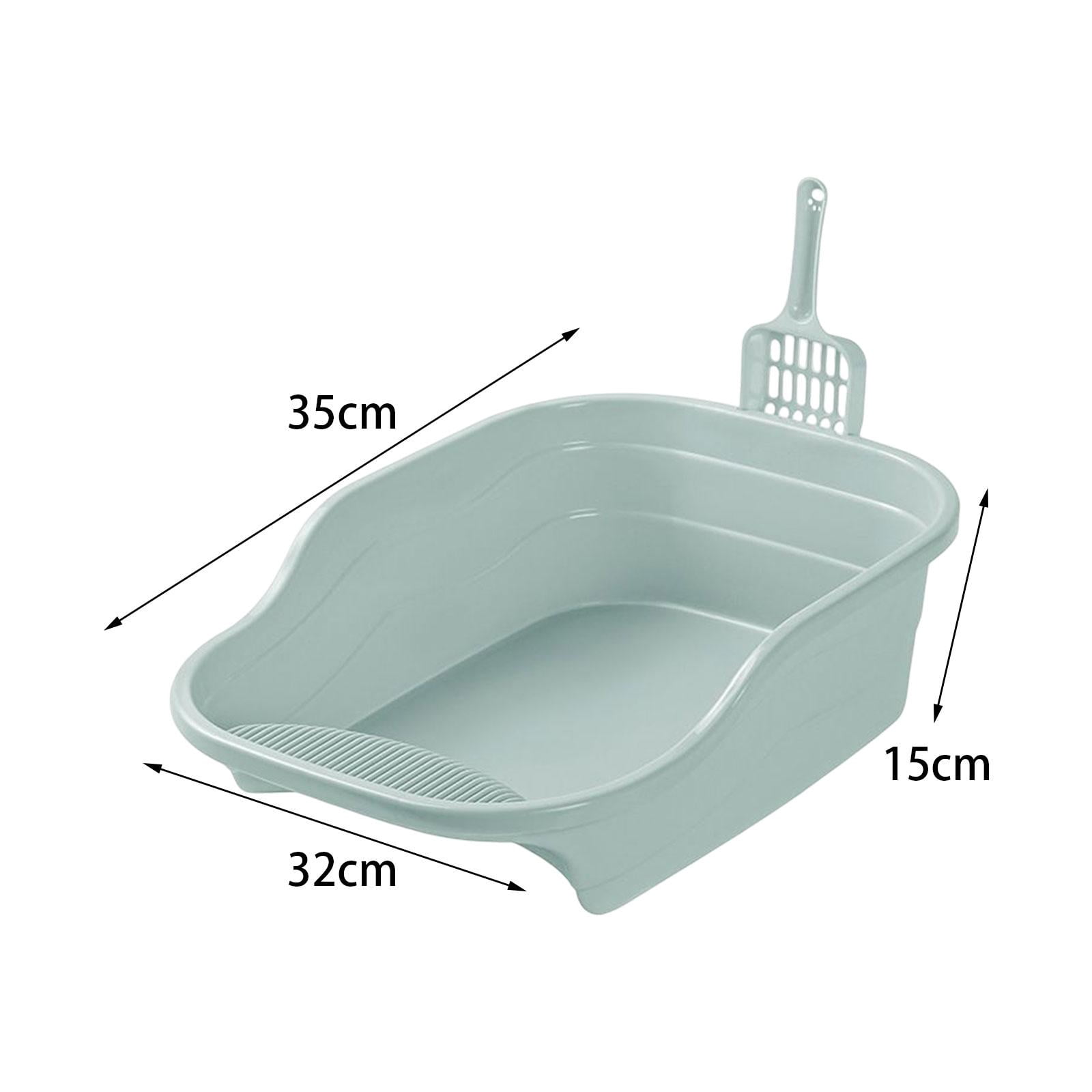 Fzaqwen Cat Anti Splashing High Sided Potty Toilet Portable Cat Sandbox Pet Blue