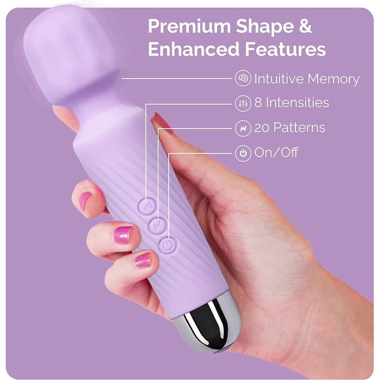 Vibrator Wand with Rechargeable Battery ,Personal Wand Massager | 20  Patterns & 8 Speeds of Pleasure | Quiet & Small -Purple - Walmart.com