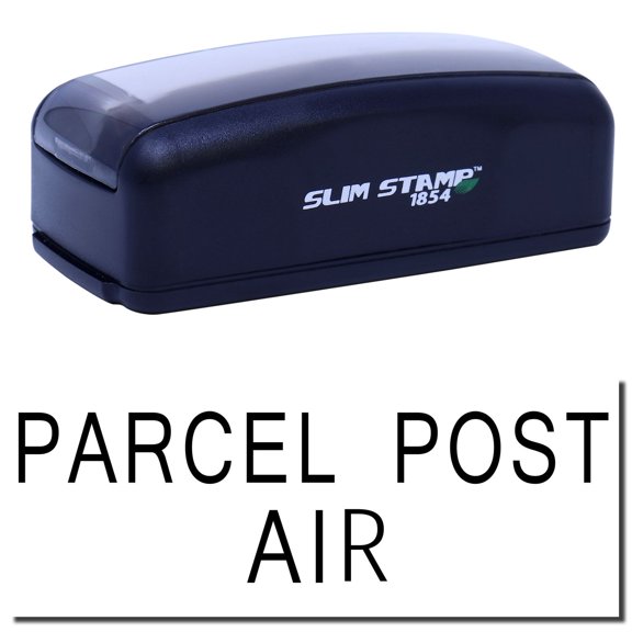 Large Pre-Inked Parcel Post Air Stamp, Slim 1854, Ultra Slim Design, Impression Size 1-13/16" by 2-1/2", Up to 25,000 Impressions - Black Ink