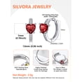 thumbnail image 4 of Pendientes de aro de plata de ley con piedras natales Silvora para mujer. Diamantes creados. Delicada joya de regalo para cumpleaños o Navidad, 4 of 8