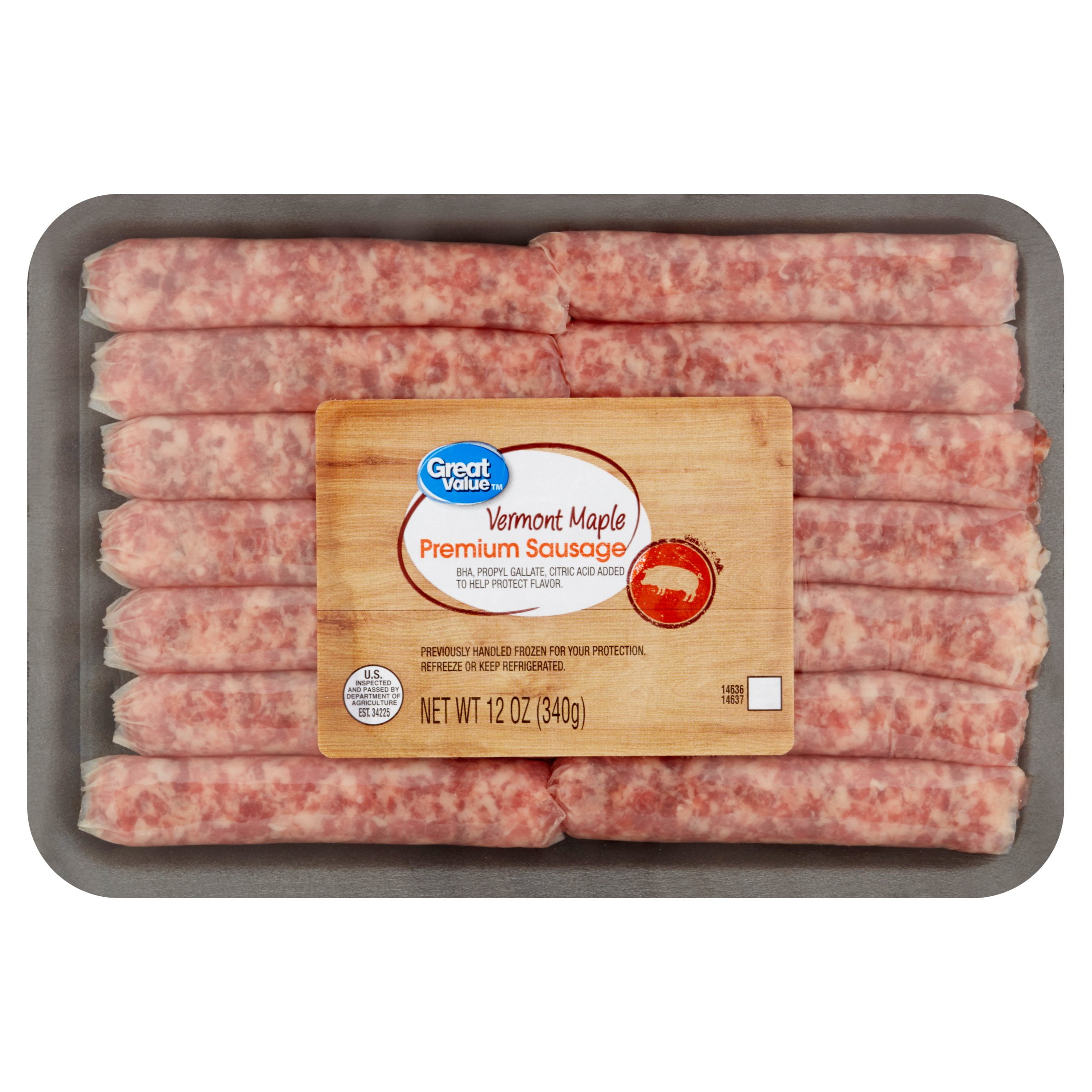 Great Value Vermont Maple Premium Sausage, 14 count, 12 oz Walmart