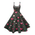 thumbnail image 3 of Valentines Dress for Women Sleeveless Love Heart Print Dresses 2026 Spring Summer A-Line Strapless Cocktail Punk Dress Navy M, 3 of 4