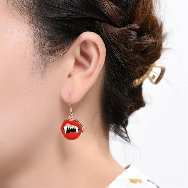 TopLLC Boucles d'Oreilles Rétro Halloween Pendentif Style Punk Exagéré Bijoux Boucles d'Oreilles Bague Femme