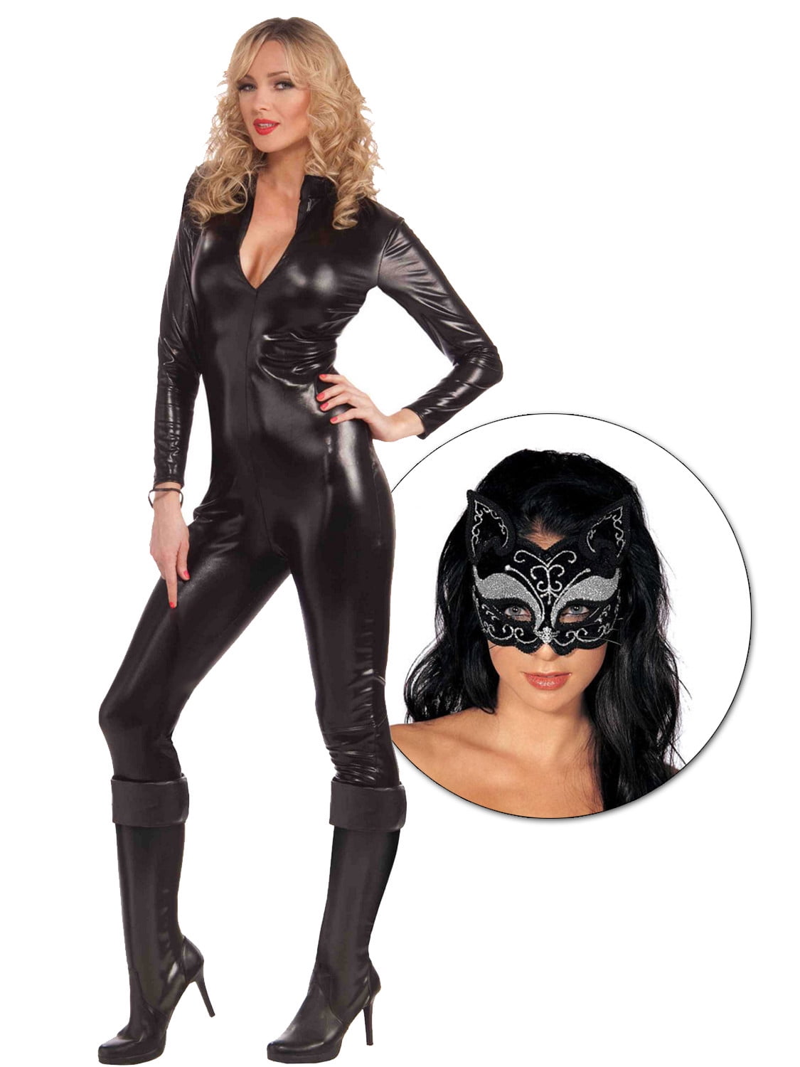 Womens Flirty Hocus Pocus Black Cat Suit