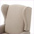 thumbnail image 6 of Recliners, Traditional Wingback Pushback Recliner with Nailhead Trim & Dark Brown Birch Legs | Wheat Fabric, 6 of 16