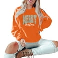 thumbnail image 5 of Merry Christmas Tree Sweatshirts for Women Graphic Crewneck Oversized Sweater Cotton Tops Printed Long Sleeve (XX-Large, Orange 06), 5 of 6