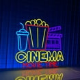 thumbnail image 4 of Handmadetneonsign Welcome Cinema Neon Sign, Cinema Popcorn Wall Art Decor, Home Movie Theater Wall Decor, 4 of 5