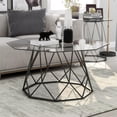 thumbnail image 4 of Furniture of America Growder Contemporary Glass Top Coffee Table in Sand Black, 4 of 6