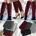 thumbnail image 5 of Htwon Women Leg Warmers Crochet Knit Ribbed Knee High Long Solid Winter Wool Boot Sock, 5 of 23