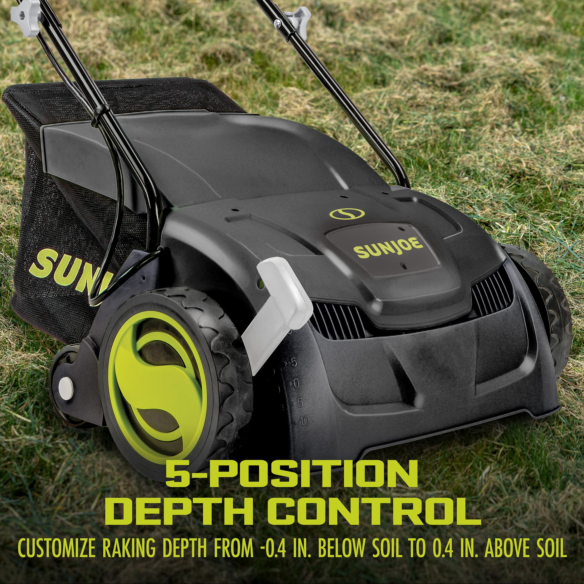 Sun Joe, AJ801E-RM, Walk-Behind Mowers, Electric Lawn Dethatcher Scarifier, 12 Amp, Green/ 13 Inch, 1, 1