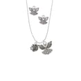 thumbnail image 2 of Delight Jewelry Silvertone Small Indian - Mascot Silver tone Guardian Angel Charm Necklace and Stud Earrings, 2 of 4