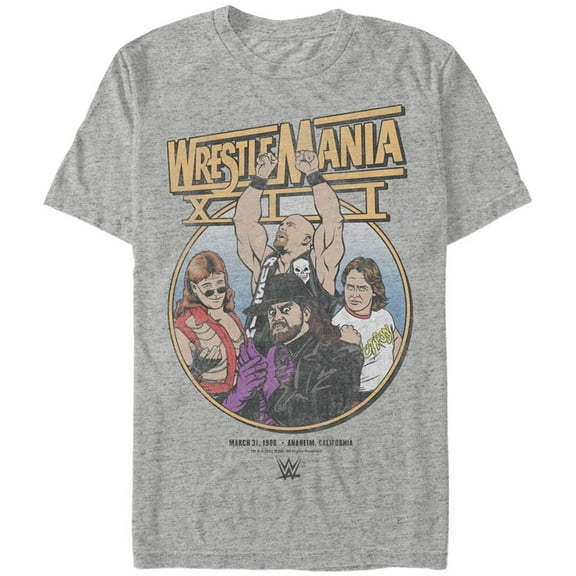 Men's Mad Engine Heather Gray WrestleMania XII Graphic T-Shirt