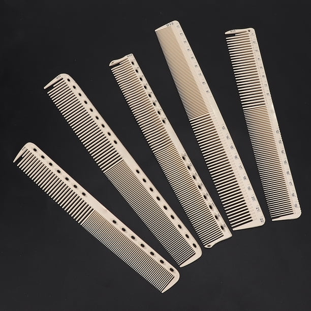 10 Peines de Corte de Peluquería, Peine de Peluquería Profesional de Fibra de Carbono, Peine de Corte para Peinado de Peluquero, Dientos de Peine Lisos con Escala de Medida para