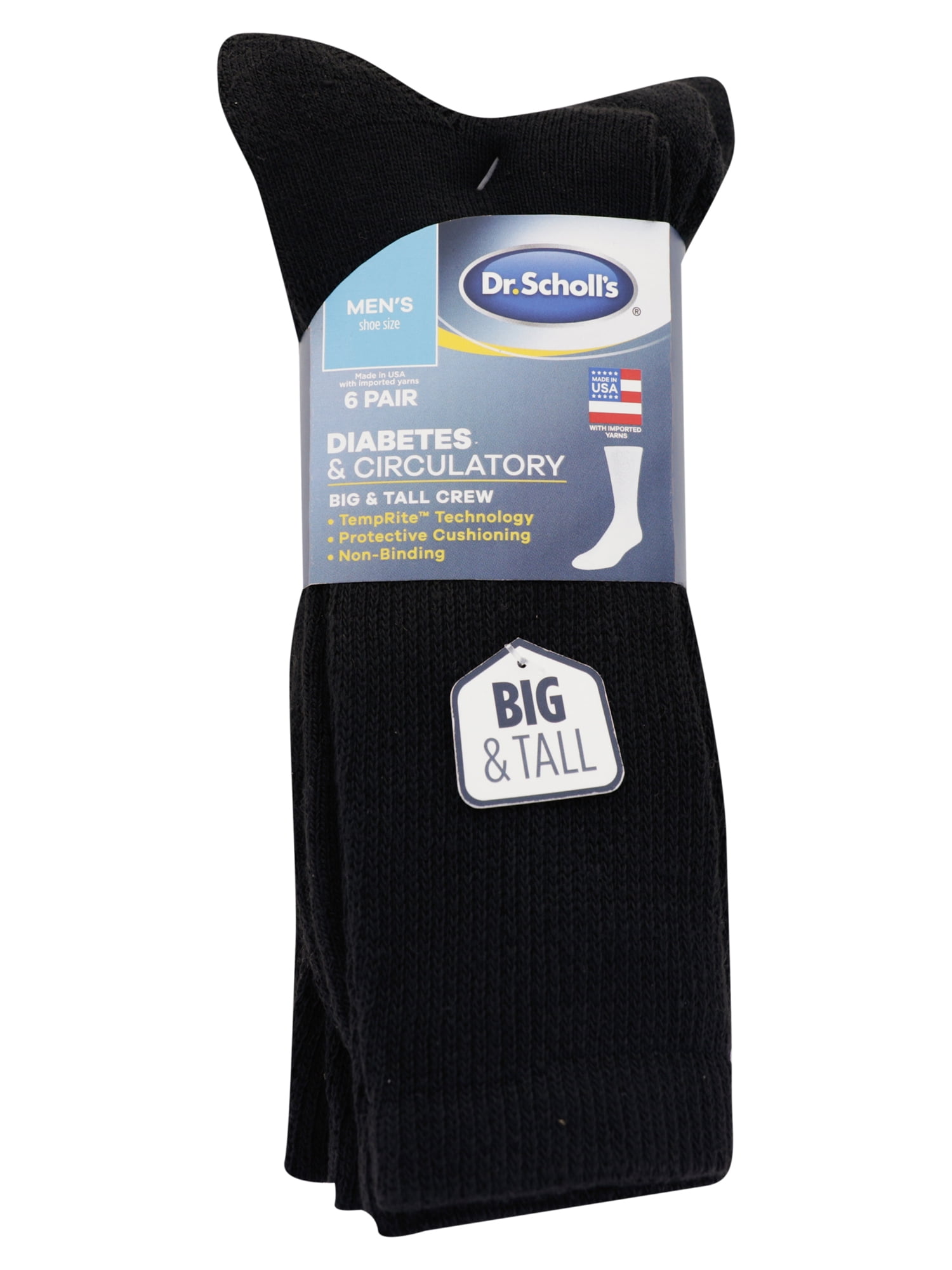 Classic Mens Diabetic Non-Binding Ankle Socks 3-Pack Big and Tall Available 