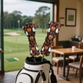 thumbnail image 3 of Uorisanigo Golf Headcovers 3PCS Halloween Ghost Pumpkin Golf Club Head Covers Set Premium Leather Waterproof Driver Fairway(FW) Wood Hybrid(UT) for Extra Club Protection, 3 of 7