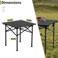 thumbnail image 3 of 20 inch Folding Roll-up Camping Table, Outdoor Lightweight Aluminium Table, Portable Square Table with Carry Bag for Picnic, Hiking, BBQ, Beach, Tailgating, 3 of 9