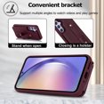 thumbnail image 4 of ELEHOLD Samsung Galaxy A14 5G Wallet Case, Flip Card Slots Magnetic Button Kickstand Function Non-Slip Wristband Crossbody Shoulder Strap for Samsung Galaxy A14 5G Fashion Leather Case,Winered, 4 of 8