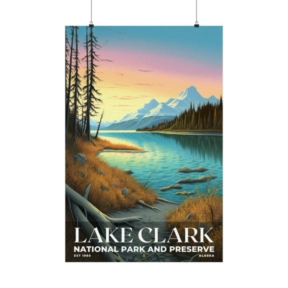 ELNEIT - Lake Clark National Park Poster, Unframed Matte Paper, S02