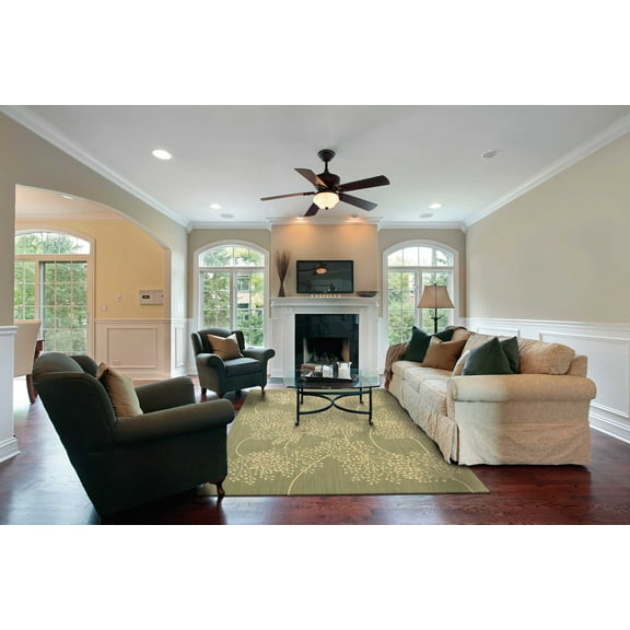 Nourison Capri Floral Sage 3'6" x 5'6" Area Rug, (4x6)