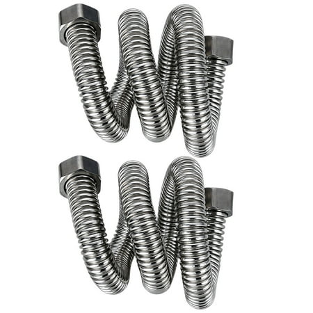 

2PCS Stainless Steel Hose Special Water Heater Hose 4 Points Inlet Water Inlet Hose Double-ended Cold and Hot Inlet Water Hose for Home Use (20CM Silver)