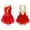 Red, variant on Aislor Kids Girls Sleeveless Figure Ice Skating Dress Mesh Patchwork Sequins Rhinestone Ballet Leotard Dress Dancewear Red 12