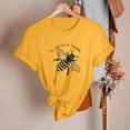 thumbnail image 5 of Alun Cute Honeybee Graphic T Shirts Round Neck Soft Comfort Fit Short Sleeve Tee Shirts for the Love of the Bees Fashion Letter Printed Summer Ladies Tops Yellow XL, 5 of 5