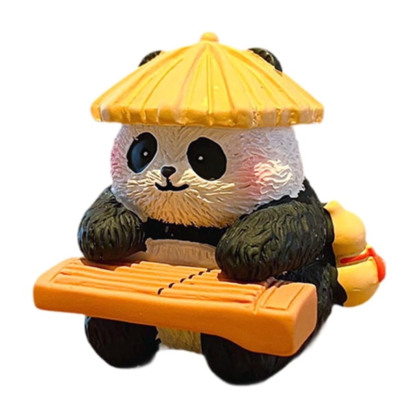 Figura de panda, escultura de resina de animal, decoración para el salpicadero del coche, adorno para el escritorio. Estilo A