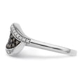 thumbnail image 3 of White Night Sterling Silver Rhodium-plated Champagne and White Diamond Fancy Marquise Ring QQR5151-7, 3 of 5