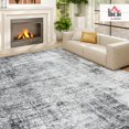 thumbnail image 2 of Modern Abstract Grey Chenille Area Rug, 144" x 108" Large Machine Washable Carpet with Non-Slip Backing and Stitched Edges for Living Room, Bedroom, and Dining Room Decor, 2 of 7