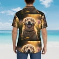 thumbnail image 4 of Sikiie Sunset Daisy Dog Print Men's Hawaiian Shirt, Summer Beach Button Pocket Short Sleeve T-Shirt,XX-Large, 4 of 7