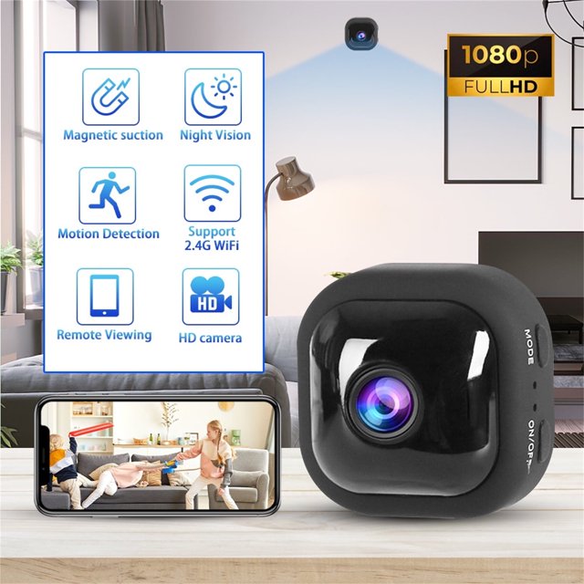 Cámara de seguridad HD 80p para interiores, funciona con pilas, graba vídeo de forma remota, inalámbrica, wifi, visión nocturna.