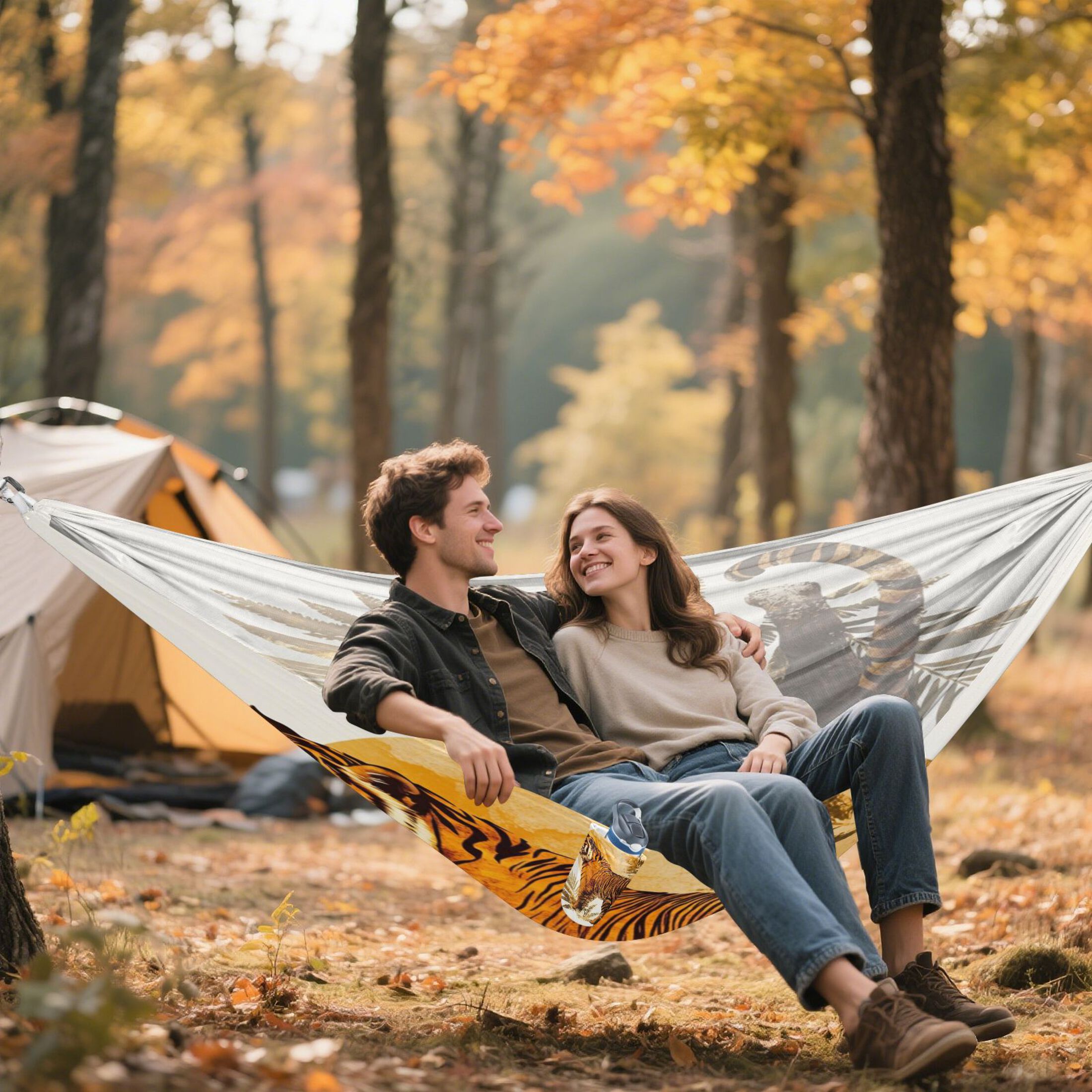 Hammock Camping Hammock Nylon Portable Hammock Travel Camping Hammock Sunset Tiger