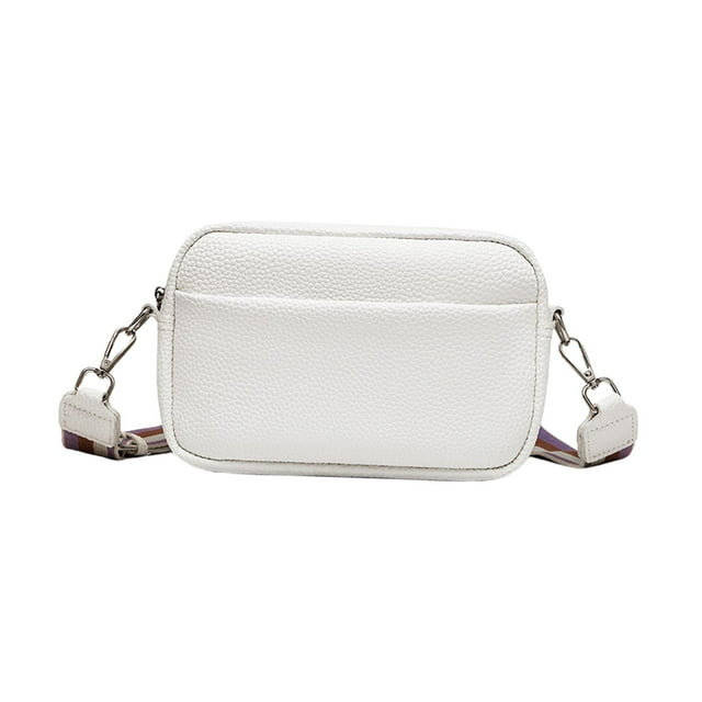 Bolso de mano para mujer, tipo cartera, de PU, informal, para hombro, para viaje Blanco