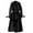 Black, variant on Women's Double Breasted Long Trench Coat Belted Notch Lapel Overcoat Windproof Classic Outerwear
