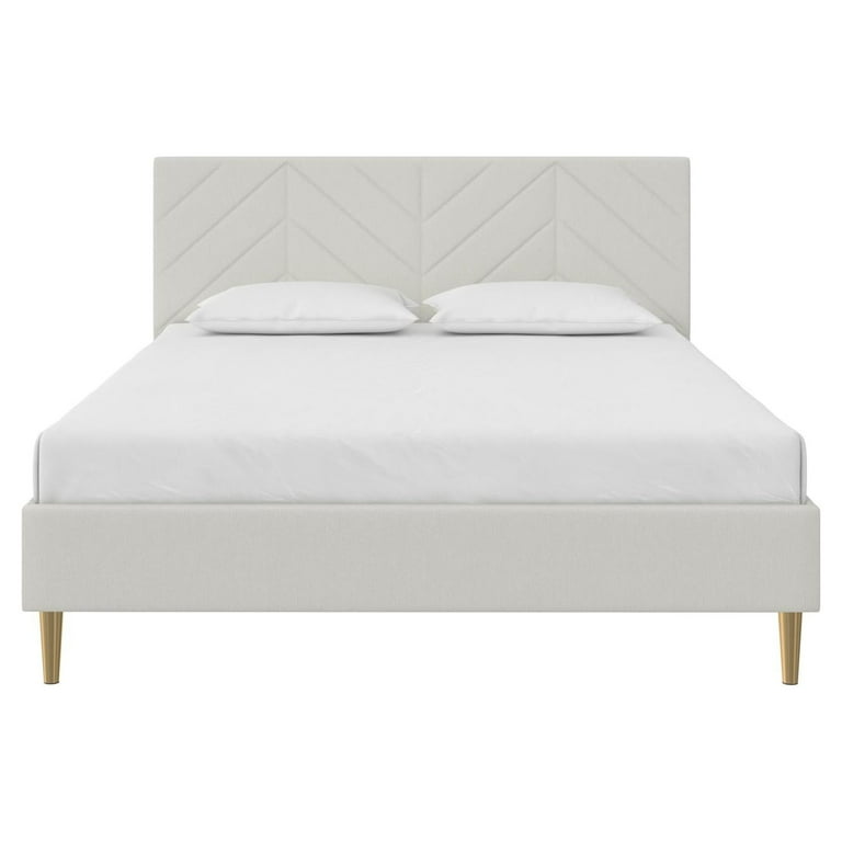 DHP Andrea Tufted Upholstered Platform Bed Full Gray Linen
