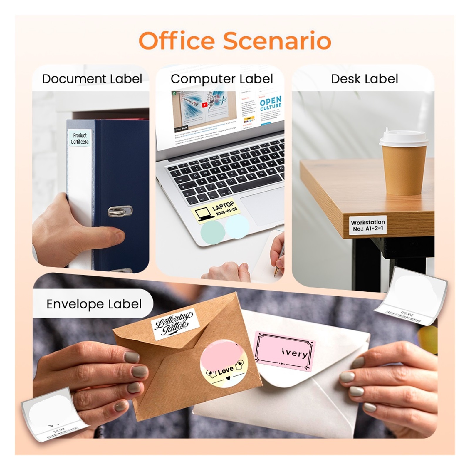 Label Printer Handheld Thermal Maker Bluetooth Barcode QR Code Sticker Paper Rolls Labeller