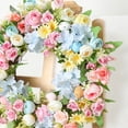thumbnail image 4 of strola Toys Large 17.7 Inch Artificial Easter Wreath for Front Door, 2026 Spring Pastel Floral Wreath with Eggs and Greenery, Indoor Outdoor Home Garden Wall Decor, 4 of 8