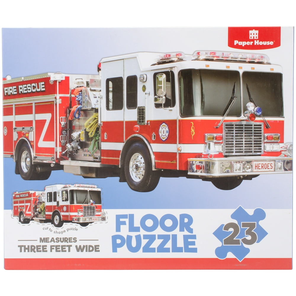 Paper House Puzzle Floor Fire Truck 23pc