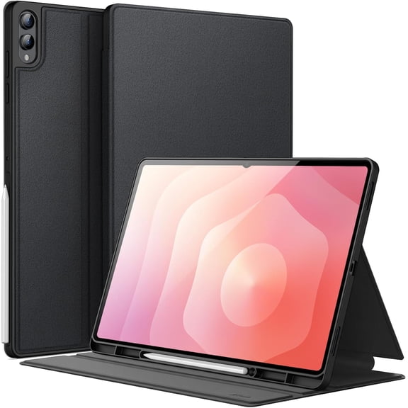 Case for Samsung Galaxy Tab S11 Ultra with S Pen Holder, Slim Folio Stand Protective Tablet Cover, Multi-Angle Viewing, Auto Sleep/Wake (Black)