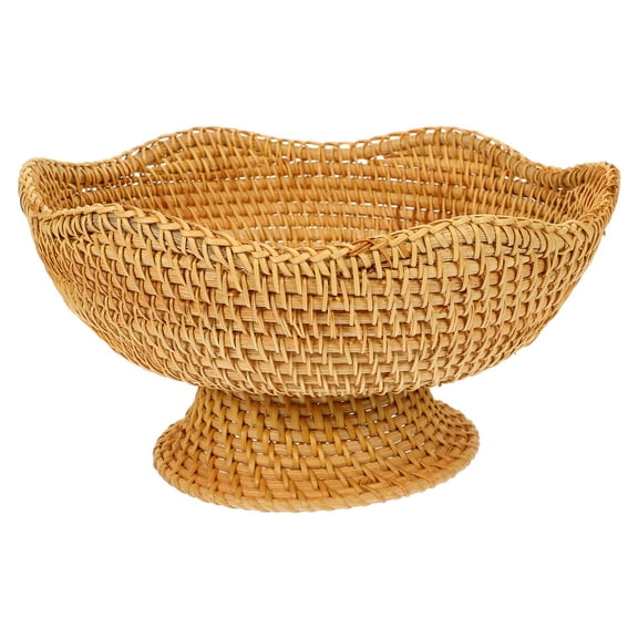 PAMINGONO Woven Storage Basket Key Storage Basket Khaki Rattan 1Pack