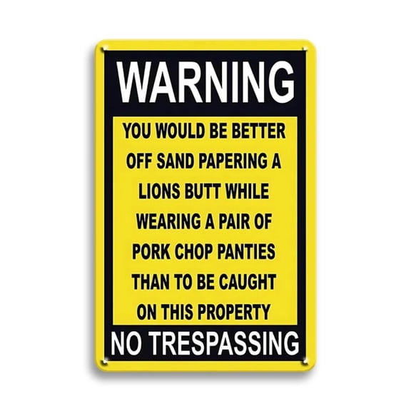 Warning Themed Sign, 1 Count Wall Hanging Decoration, Indoor & Outdoor Plaque & Home Room Garden Sign
