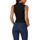 thumbnail image 3 of INSPIRAR CHIC Camiseta sin mangas de punto con cuello alto para mujer, pullover de canalé casual y moderno, color negro, 3 of 6