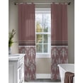 thumbnail image 4 of Boho Red Brown Flower Sheer Curtains 63 Inch Length 2 Panels Set for Living Room/Bedroom, Abstract Bohemia Pesley Floral Kitchen Curtains Grommet Semi-Sheer Curtains Window Treatments 42"x63"x2, 4 of 7