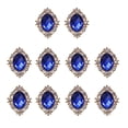 thumbnail image 1 of Rongfmy 10pcs Flat Back Crystal Rhinestones Button Embellishment Cabochon Bead Royalblue 30x25mm, 1 of 9
