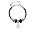 thumbnail image 2 of Delight Jewelry Silvertone Hummingbird Disc Sister Celtic Knot Leather Bead Bracelet, 7"+2" Extender, 2 of 4