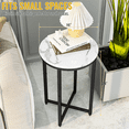thumbnail image 5 of Baxluxe Marble Side Table Set of 2, Faux Marble Round End Table with Metal Base, Small Living Room Coffee Table Nightstand Bedside Table, Modern End Table Set for Living Room, Bedroom, Black, 5 of 7