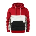 thumbnail image 2 of Sudadera con capucha de retazos para hombre, ropa informal holgada de lana, ropa de calle cálida, prendas de vestir deportivas de moda para Otoño e Invierno, 2 of 3