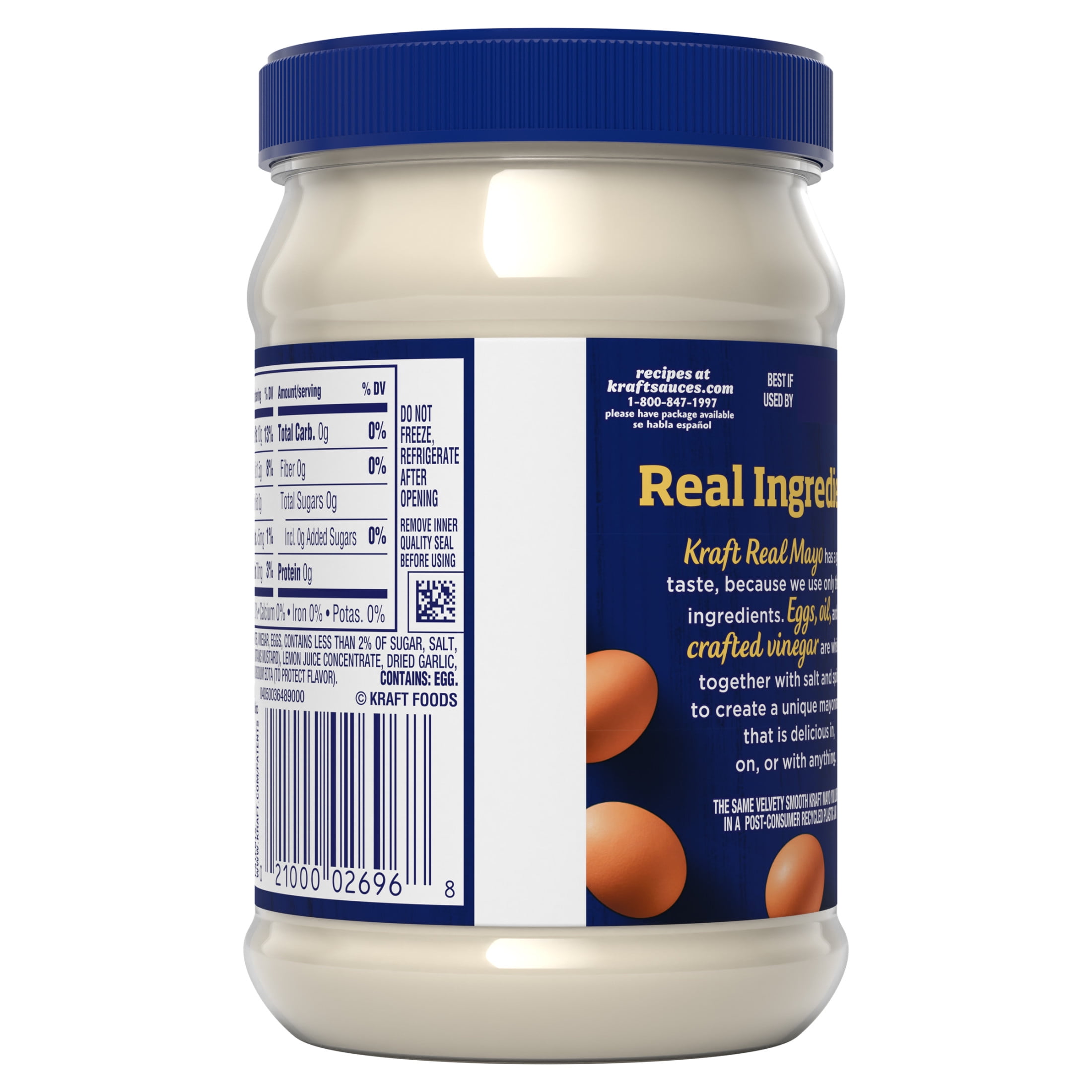 Kraft Real Mayo Creamy & Smooth Mayonnaise, 15 fl oz Jar